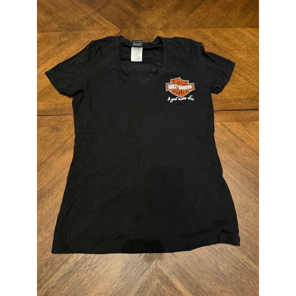 Harley-Davidson Pikes Peak Colorado‎ Springs V-Neck Graphic T-Shirt Black Small